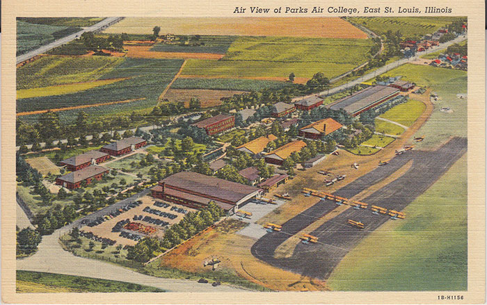 Postcard, Parks Air College Campus, Ca. 1945 (Source: Web)