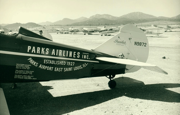 Travel Air NC9872, Parks Air College, Ca. 1960s (Source: FunFlights via SLU) 