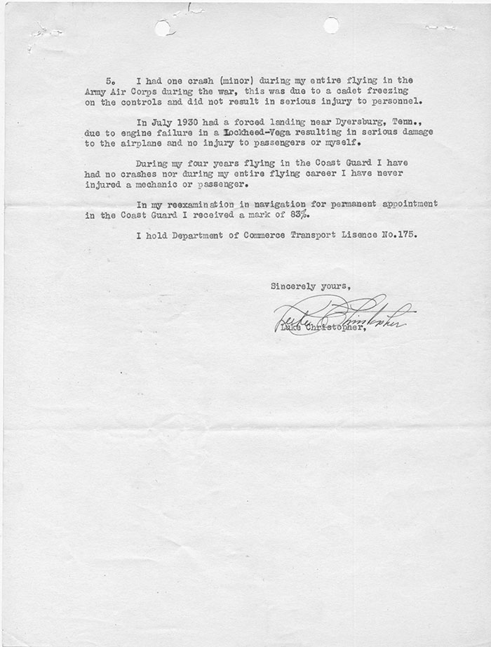 Christopher Letter, Page 2, October 26, 1935 (Source: Site Visitor)