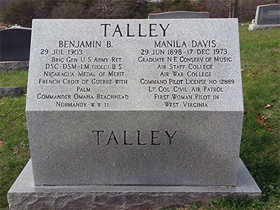 Manila Davis (Talley) Headstone (Source: Find-a-Grave) 