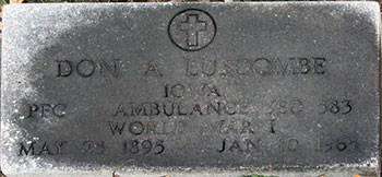 D.A. Luscombe Grave Marker, January 10,1965 (Source: findagrave.com) 
