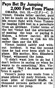 Lincoln Evening Journal (NB), October 31, 1927 (Source: newspapers.com)