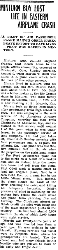 Eagle Valley Enterprise, August 28, 1931, Eagle, CO (Source: Woodling) 