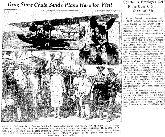 NC199H and Vickery, Syracuse (NY) Herald, May 13, 1930 (Source: Woodling) 